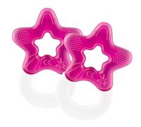 dentistar Baby Teething Toy 2 Pack - Cooling Teethers for Babies from 3 Months - Freezable Teething Ring and Baby Toy - Provides Teething Relief with Cooling Effect - Pink
