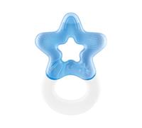 Dentistar Cool Teething Star Pack of 1, Teething Baby Toy for Infants Aged 3+ Months, Soft Silicone Baby Teething Ring for Tooth and Gum Pain Relief - Blue
