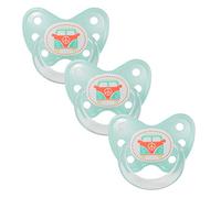 dentistar Silicone Soother Set of 3 - Size 3, from 14 Months - Tooth and Jaw Friendly Silicone Soother with Dental Step - BPA Free - Made in Germany - Bus, Mint