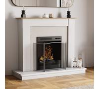 Denton 3 Panel Folding Fire Screen Guard - Pewter