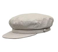 Denton Hats Linen Barge Cap Mariner Fiddler Hat Sailor Bretton Captain Yarmouth Lined Hat (Cream, X-Large)