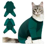 DENTRUN Cat Recovery Suit, Kitten Hair Sticky Onesie, Surgical Cone Alternative Shirts for Female Male After Surgery, Hair Spreading Prevent Clothes Pajama Apparel