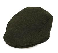 Dents Mens Fernworthy Abraham Moon Plain Tweed Flat Cap - Olive Green - Medium