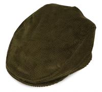 Dents Mens Corduroy Flat Cap - Olive Green - Medium