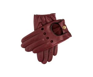 Dents Delta Men's Classic Leather Driving Gloves WINE/BLACK M