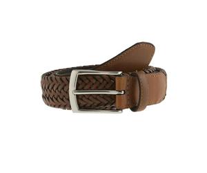 Dents Men’s Plaited Leather Belt TAN M