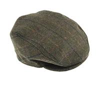 Dents Mens Abraham Moon Yorkshire Tweed Flat Cap - Olive Green