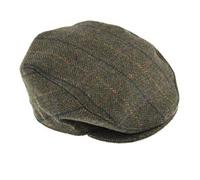 Dents Mens Abraham Moon Yorkshire Tweed Flat Cap - Olive Green