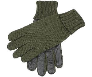 Dents Mens Browning Knitted Shooting Leather Palm Gloves - Olive - Large
