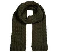 Dents Mens Cable Knit Scarf - Olive Green