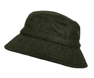 Dents Mens Coniston Abraham Moon Plain Tweed Bucket Hat - Olive Green - Large