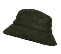 Dents Mens Coniston Abraham Moon Plain Tweed Bucket Hat - Olive Green - Medium