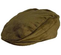 Dents Mens Corduroy Flat Cap - Olive Green - Large