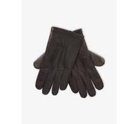 Dents Mens Dents 3 Points Leather and Cashmere Touchscreen Gloves Brown L