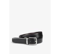 Dents Mens Dents Logo-Engraved Reversible Leather Belt Brown/Black XL