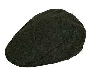 Dents Mens Fernworthy Abraham Moon Plain Tweed Flat Cap - Olive Green