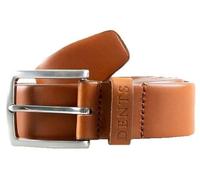 Dents Mens Heritage Satin Nickel Buckle Full-Grain Leather Belt - Tan - Large