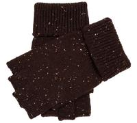 Dents Mens Lymington Fingerless Knitted Gloves - Chocolate Brown