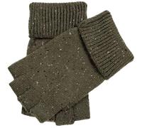 Dents Mens Lymington Fingerless Knitted Gloves - Olive Green