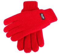 Dents Mens Plain Knitted Gloves - Berry - Large