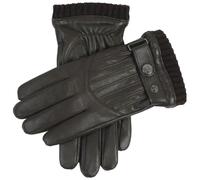Dents Mens Sherborne Knitted Cuff Touchscreen Leather Gloves - Black/Grey - Large