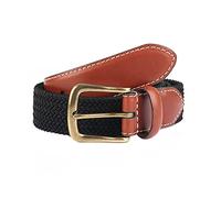 Dents Mens Stretch Elastic Webbing Belt - Black - Large