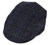 Dents Moon Tweed Flat Cap - Blue L L