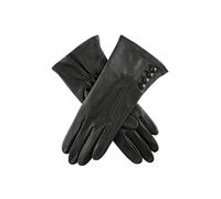Dents Natalie Women's Silk Lined Touchscreen Leather Gloves BLACK 7