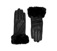 Dents Sarah Faux Fur-trimmed Leather Gloves - Black