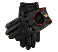 Dents Silverstone Men's Touchscreen Leather Driving Gloves BLACK/BERRY L