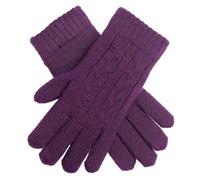 Dents Womens Cable Knit Gloves - Amethyst Purple
