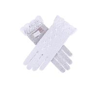 Dents Women's Cotton Crochet Gloves WHITE ONE