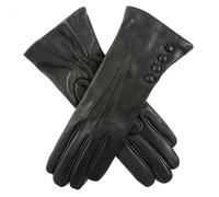 Dents Womens Evangeline Touchscreen Three-Point Cashmere Lined Leather Gloves - Black/Red - Medium