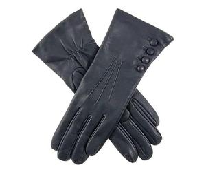Dents Womens Evangeline Touchscreen Three-Point Cashmere Lined Leather Gloves - Navy/Red
