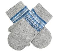 Dents Womens Fair Isle Wool Blend Knitted Mittens - Dove Grey