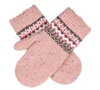 Dents Womens Fair Isle Wool Blend Knitted Mittens - Rose Pink