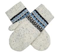 Dents Womens Fair Isle Wool Blend Knitted Mittens - Winter White