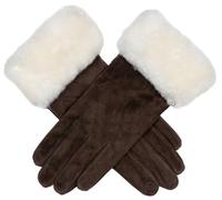 Dents Womens Hallie Water Resistant Touchscreen Suede Gloves - Mocca Brown - Small
