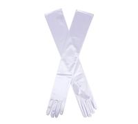 Dents Women's Long Satin Evening Gloves WHITE ONE