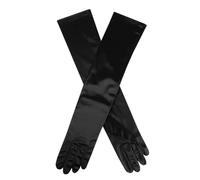 Dents Women's Long Satin Evening Gloves BLACK ONE