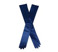 Dents Women's Long Satin Evening Gloves NAVY ONE