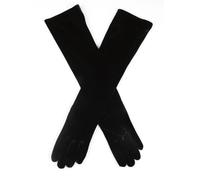 Dents Women's Long Velvet Evening Gloves BLACK ONE