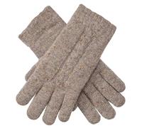 Dents Womens Marl Yarn Cable Knit Gloves - Oatmeal Brown
