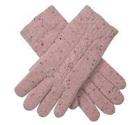 Dents Womens Marl Yarn Cable Knit Gloves - Powder Pink