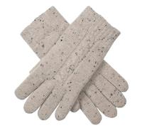 Dents Womens Marl Yarn Cable Knit Gloves - Winter White