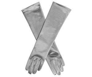 Dents Womens Melissa Long Below Elbow Satin Gloves - Silver