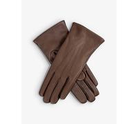 Dents Womens Mocca Maisie Cashmere-lined Touchscreen Leather Gloves 8