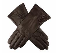 Dents Womens Natalie Silk Lined Hairsheep Leather Touch Screen Gloves - Mocca Brown - Small
