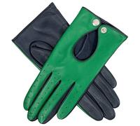 Dents Womens Oulton Touchscreen Leather Driving Gloves - Emerald Green/Navy - Large