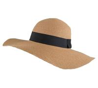 Dents Womens Ribbon Floppy Straw Sun Hat - Natural